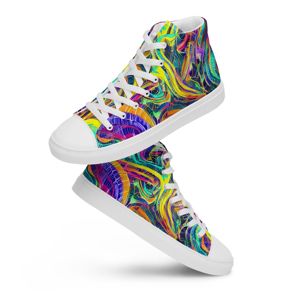 Fevered Spectrum on Men's High Top Canvas Shoes — Front