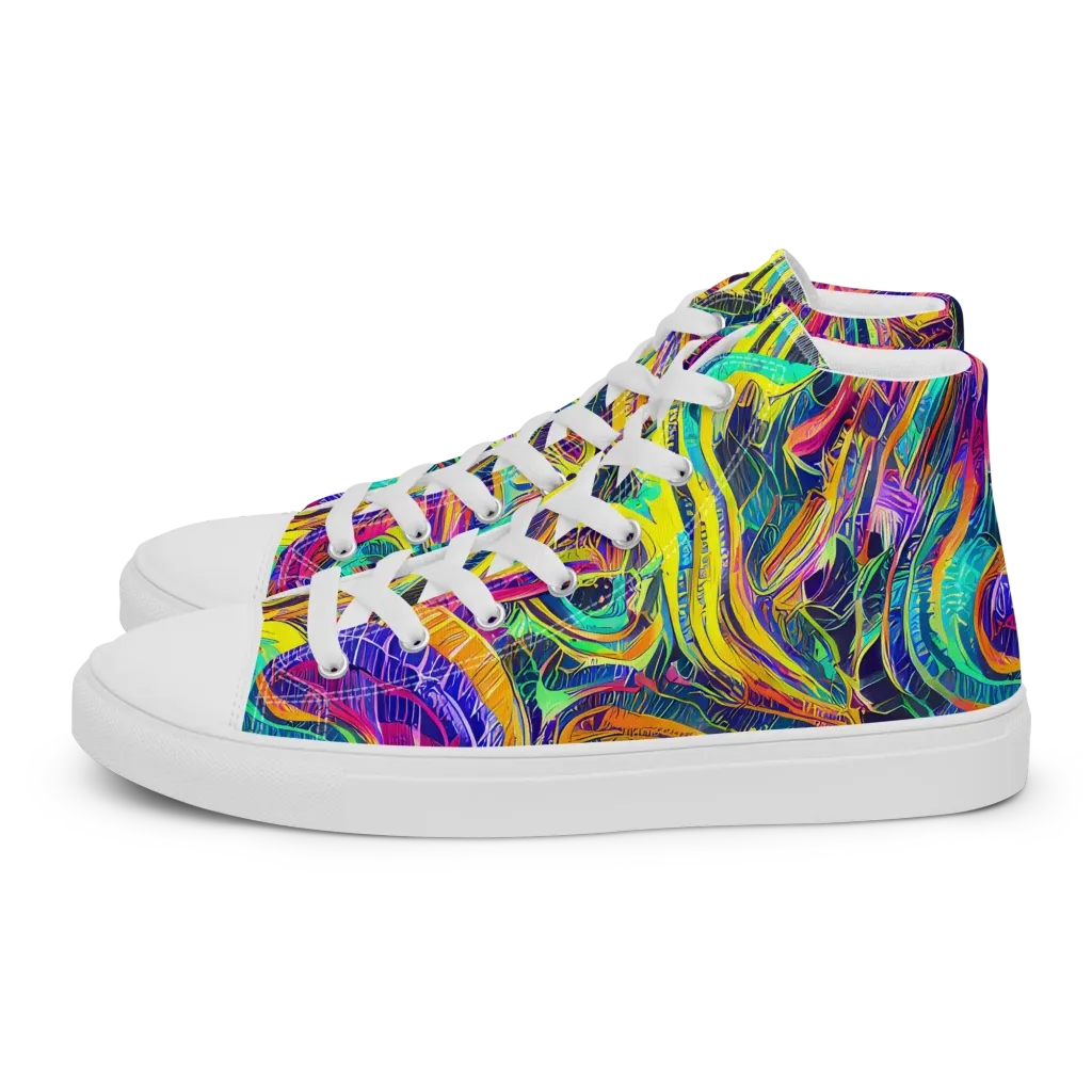 Fevered Spectrum on Women's High Top Canvas Shoes — Left