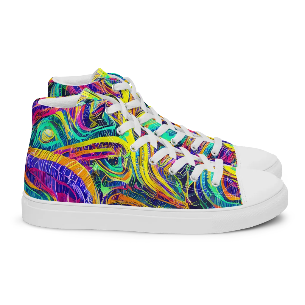 Fevered Spectrum on Women's High Top Canvas Shoes — Right