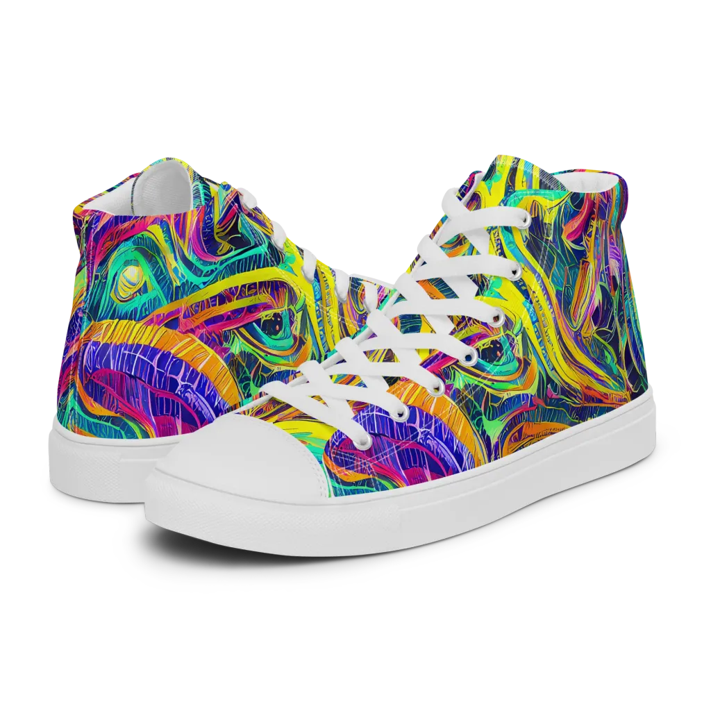 Fevered Spectrum on Women's High Top Canvas Shoes — Left