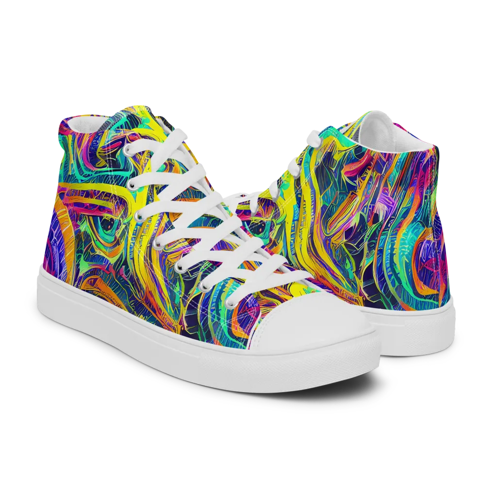 Fevered Spectrum on Women's High Top Canvas Shoes — Right
