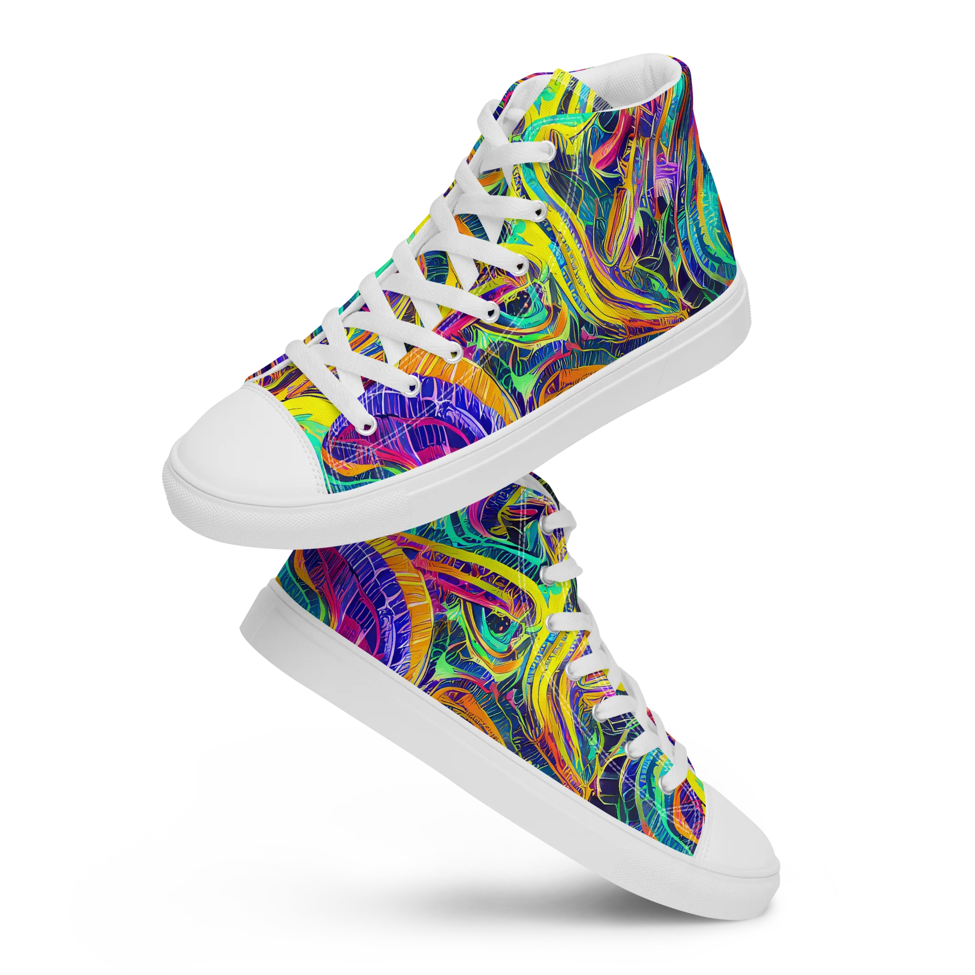 Fevered Spectrum on Women's High Top Canvas Shoes — Front