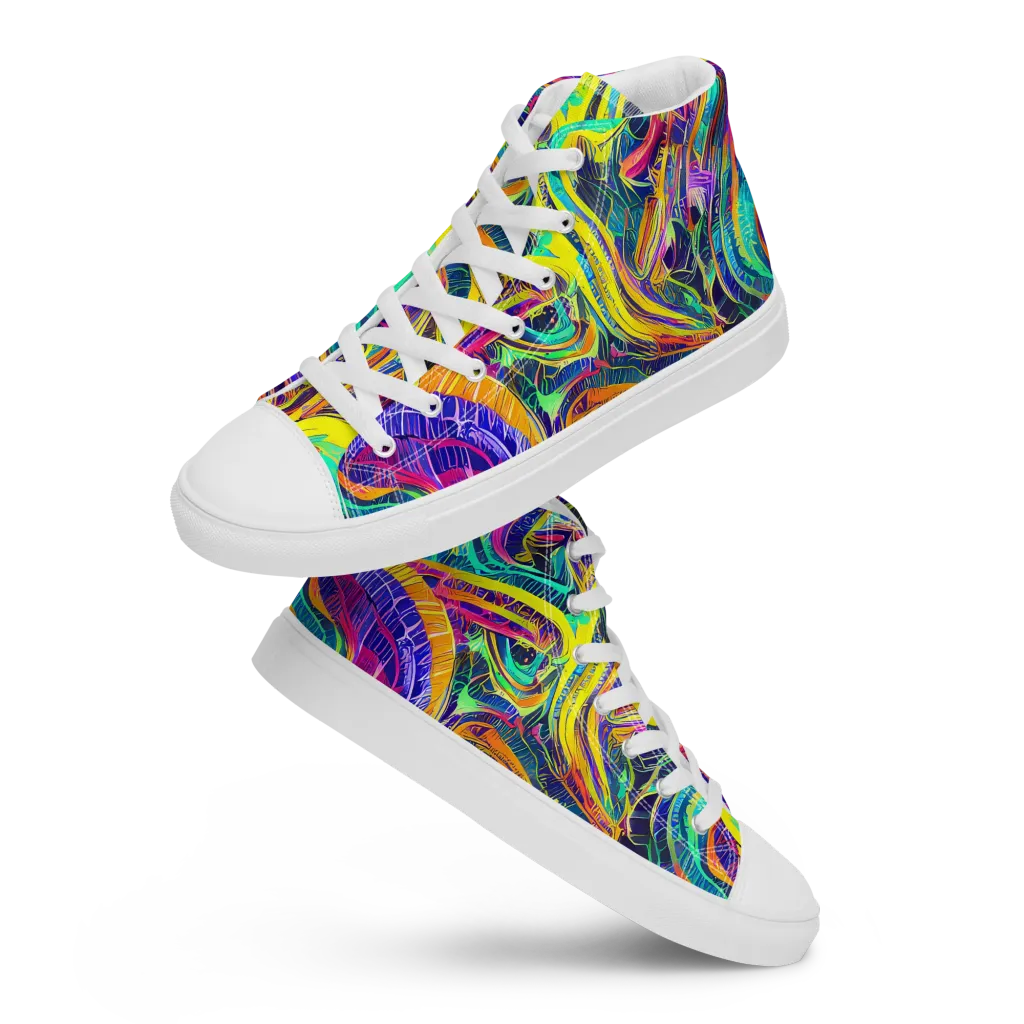 Fevered Spectrum on Women's High Top Canvas Shoes — Front