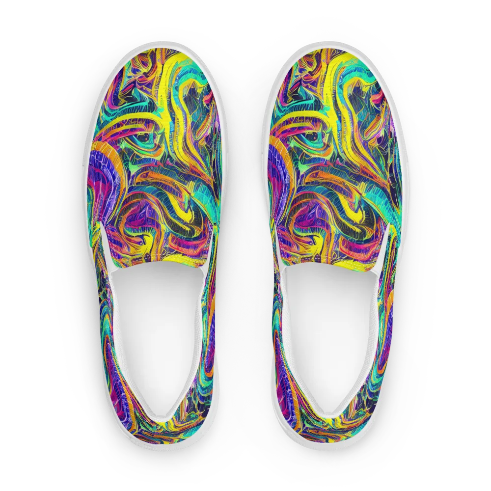Fevered Spectrum on Men's Slip-On Canvas Shoes — Front