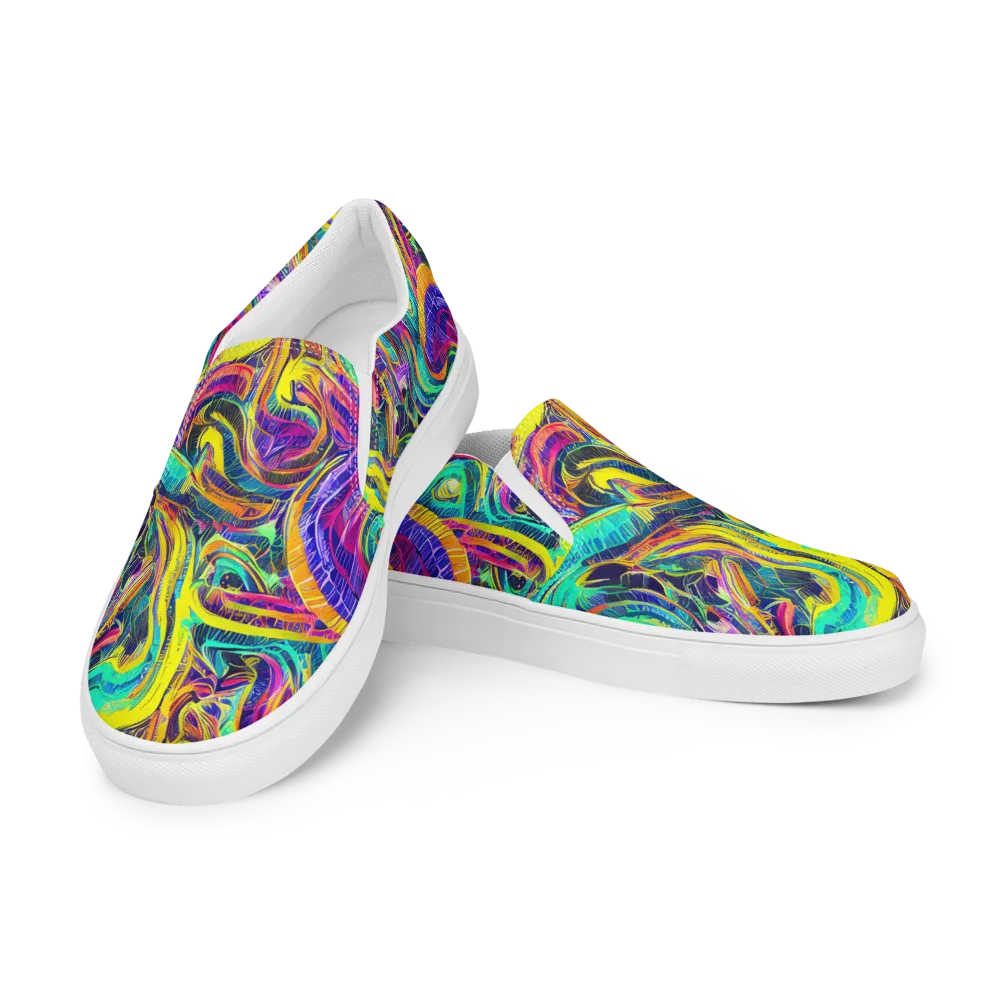 Fevered Spectrum on Men's Slip-On Canvas Shoes — Left Front