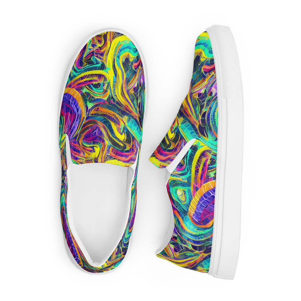 Fevered Spectrum on Men's Slip-On Canvas Shoes — Front