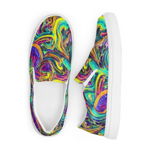 Fevered Spectrum on a Men's Slip-On Canvas Shoes