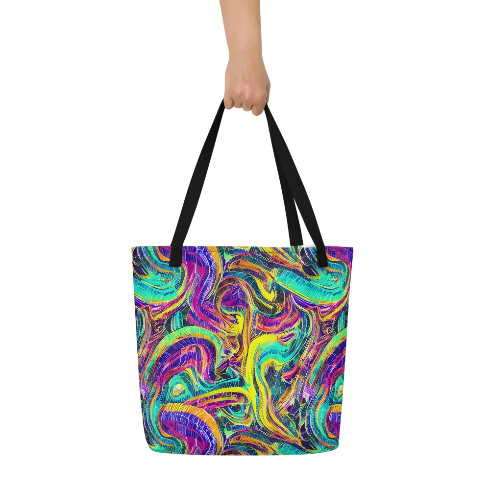 Fevered Spectrum on Large Tote Bag W/ Pocket — Front