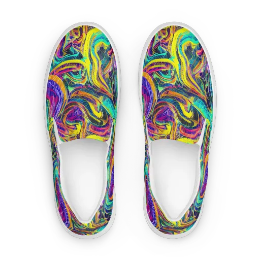 Fevered Spectrum on a Women's Slip-On Canvas Shoes