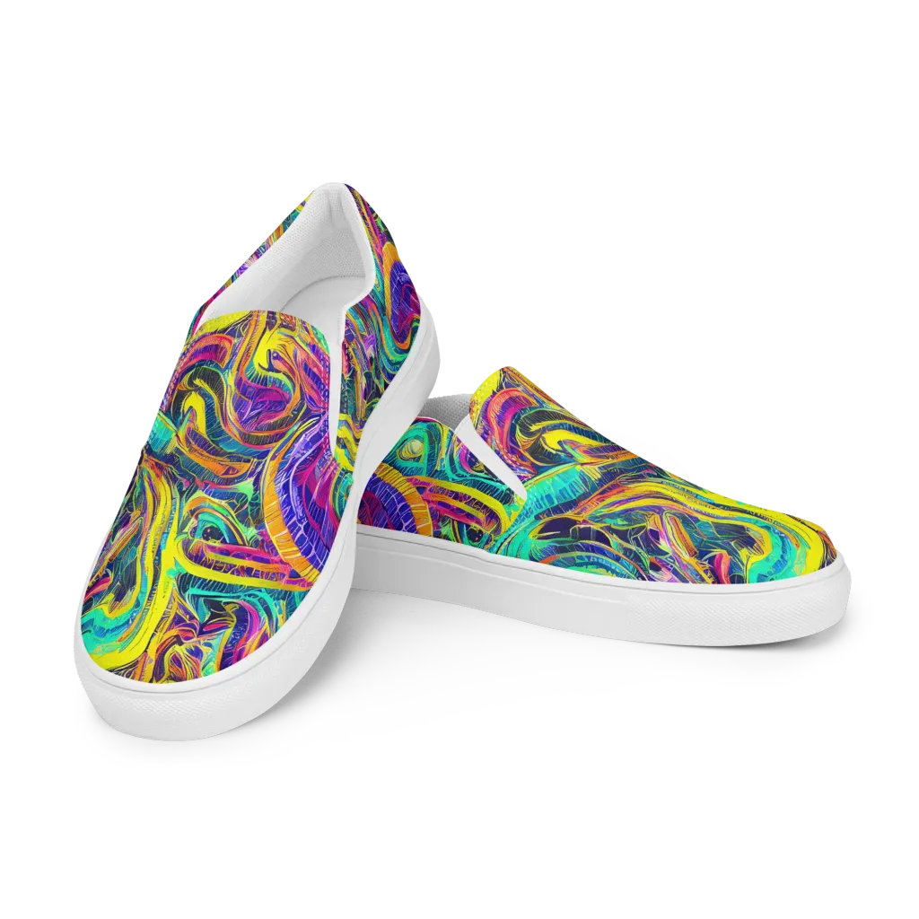 Fevered Spectrum on Women's Slip-On Canvas Shoes — Left Front