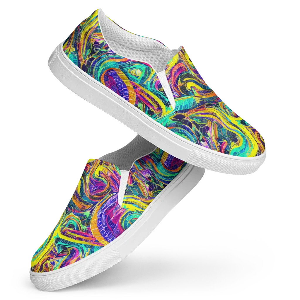 Fevered Spectrum on Women's Slip-On Canvas Shoes — Front
