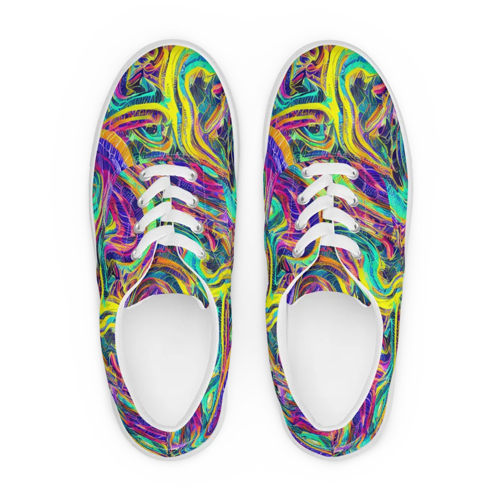 Fevered Spectrum on Men's Lace-Up Canvas Shoes — Front