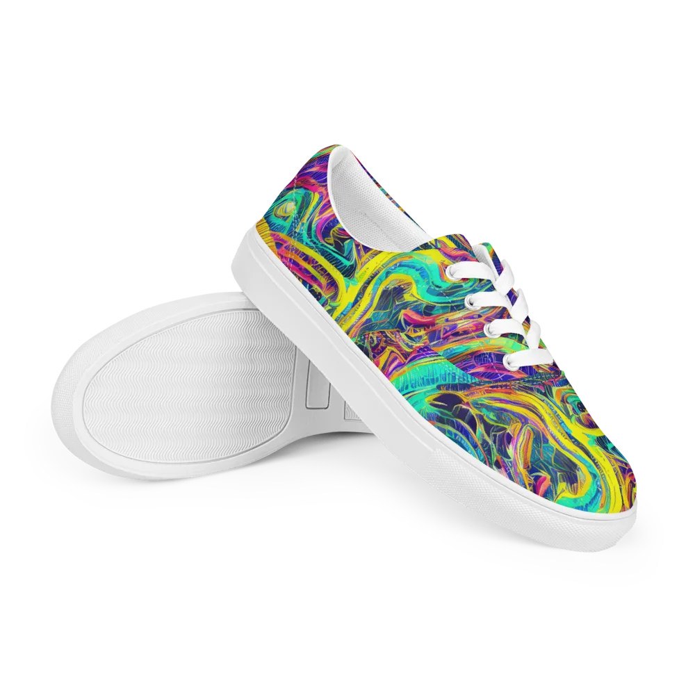 Fevered Spectrum on Men's Lace-Up Canvas Shoes — Right Front
