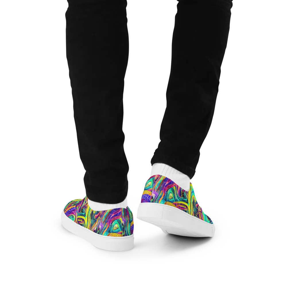 Fevered Spectrum on Men's Lace-Up Canvas Shoes — Back