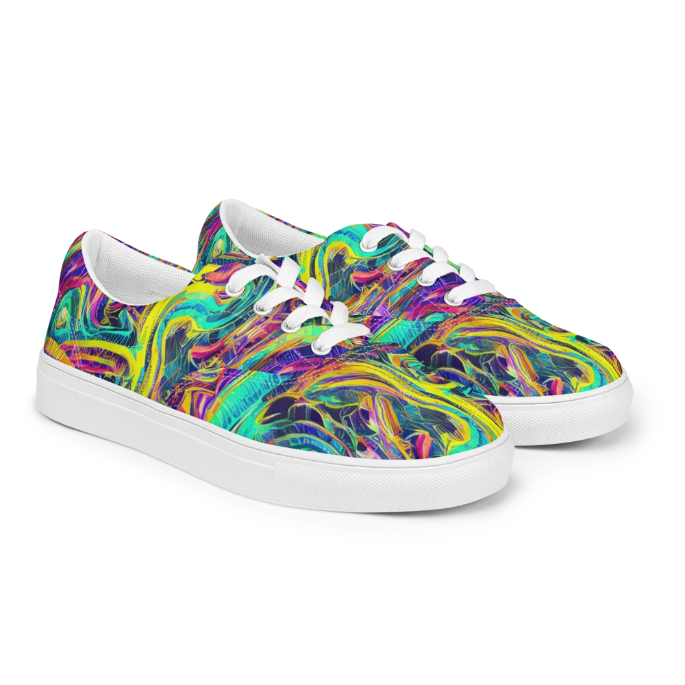 Fevered Spectrum on Men's Lace-Up Canvas Shoes — Right Front