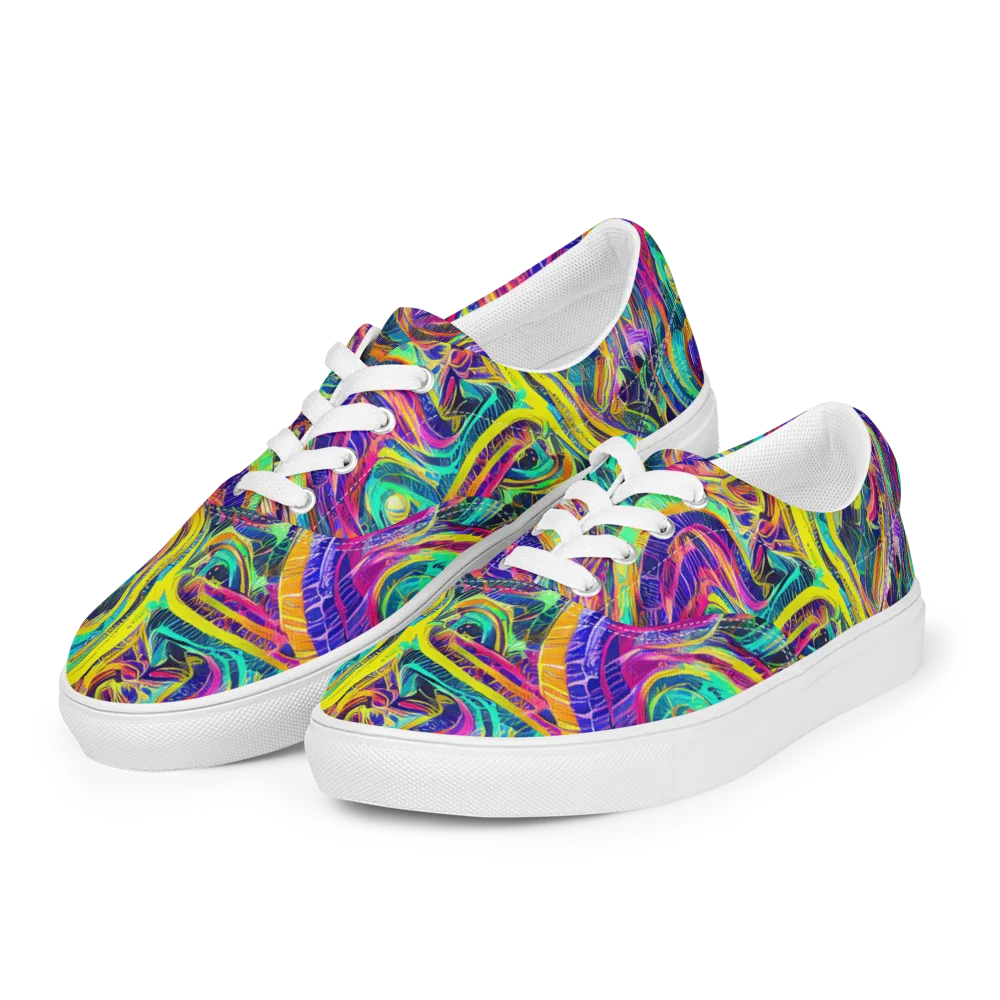 Fevered Spectrum on Men's Lace-Up Canvas Shoes — Left Front
