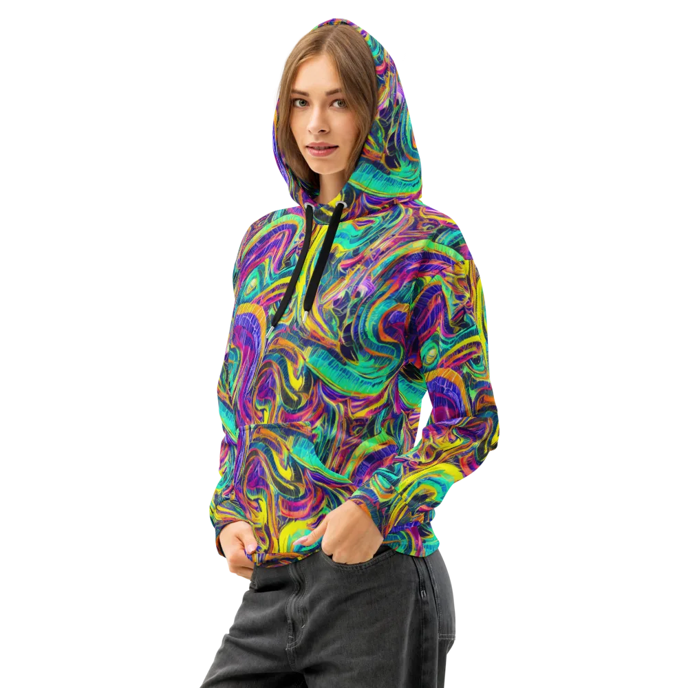 Fevered Spectrum on Cotton Hoodie — Left Front