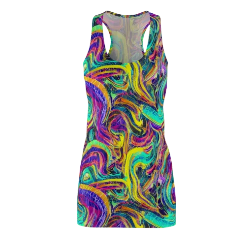 Fevered Spectrum on a Racerback Dress