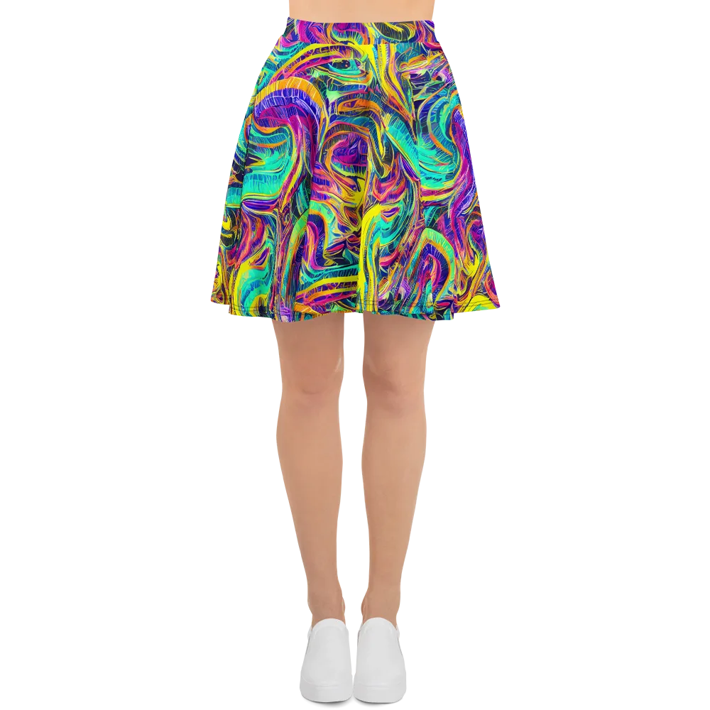 Fevered Spectrum on Skater Skirt — Front
