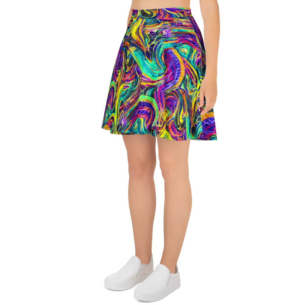 Fevered Spectrum on Skater Skirt — Left