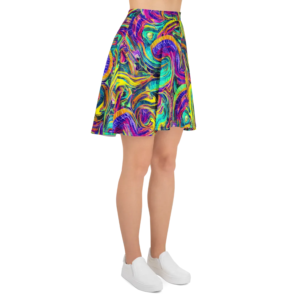 Fevered Spectrum on Skater Skirt — Right