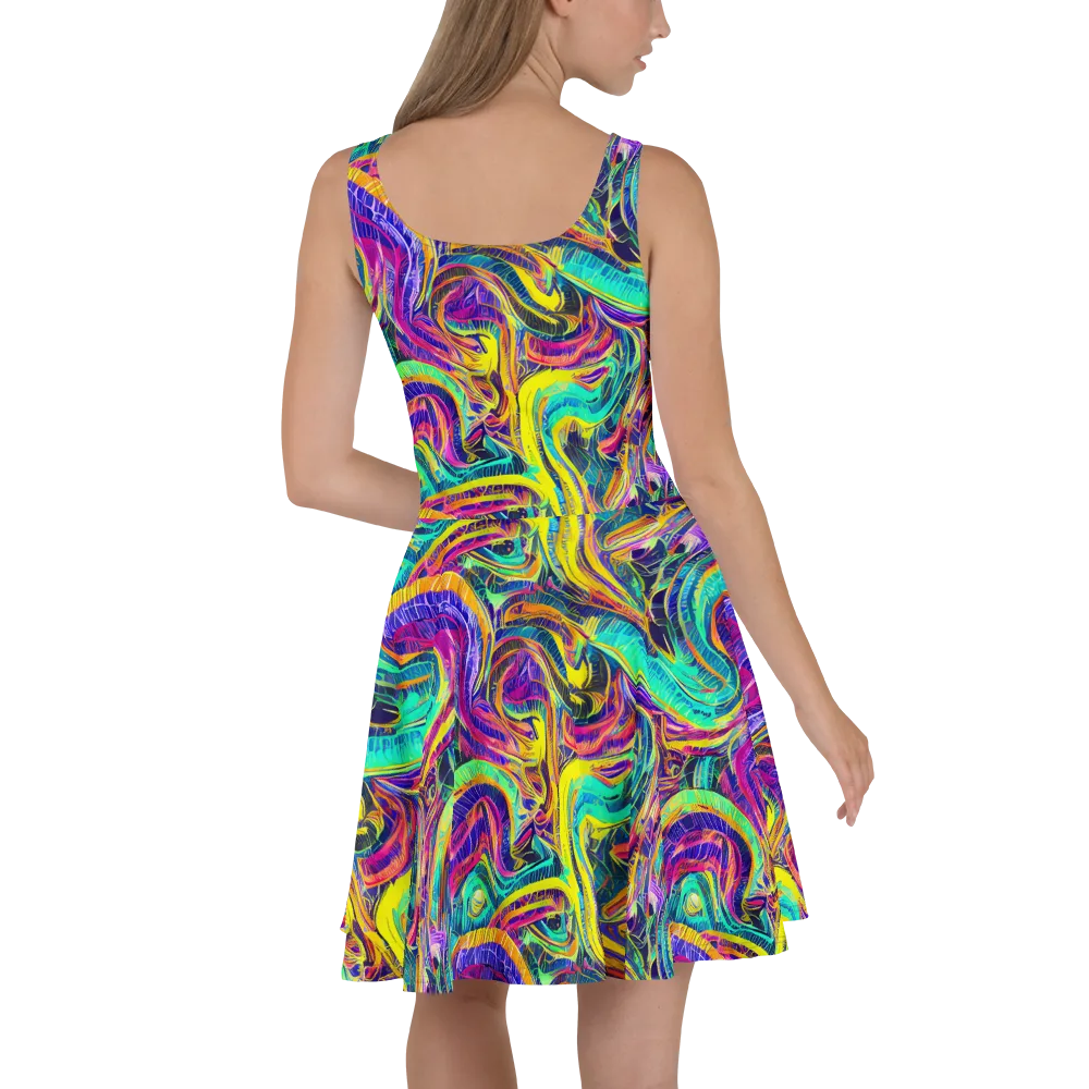 Fevered Spectrum on Skater Dress — Back