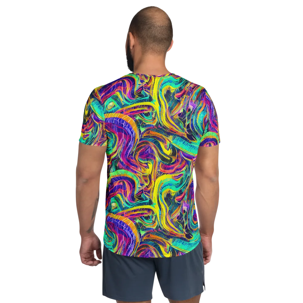 Fevered Spectrum on Men's Athletic T-Shirt — Back