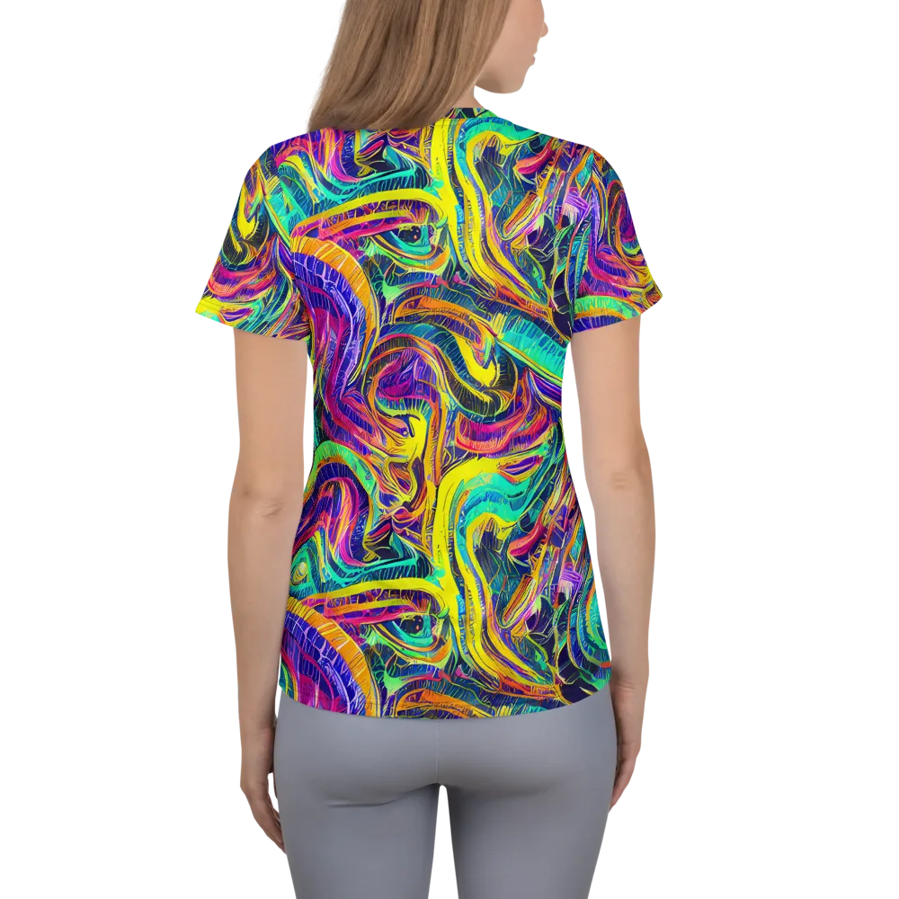 Fevered Spectrum on Women's Athletic T-Shirt — Back