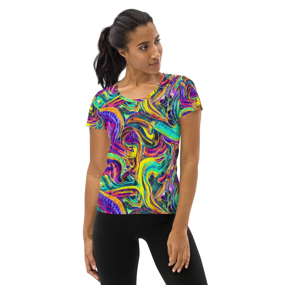 Fevered Spectrum on Women's Athletic T-Shirt — Front
