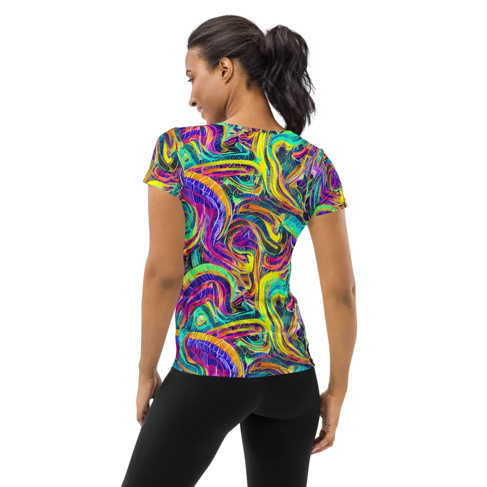 Fevered Spectrum on Women's Athletic T-Shirt — Back