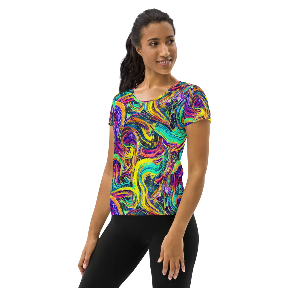 Fevered Spectrum on Women's Athletic T-Shirt — Left