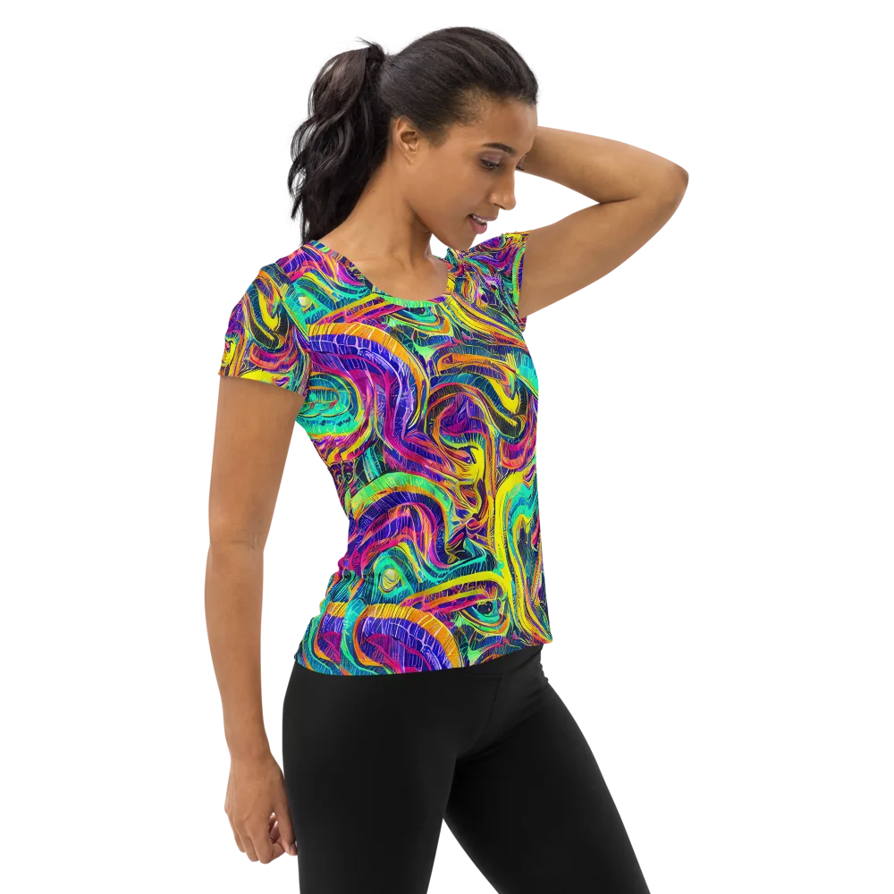 Fevered Spectrum on Women's Athletic T-Shirt — Right