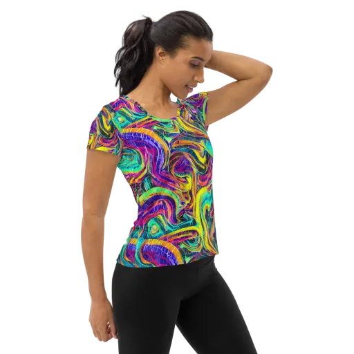 Fevered Spectrum on a Women's Athletic T-Shirt