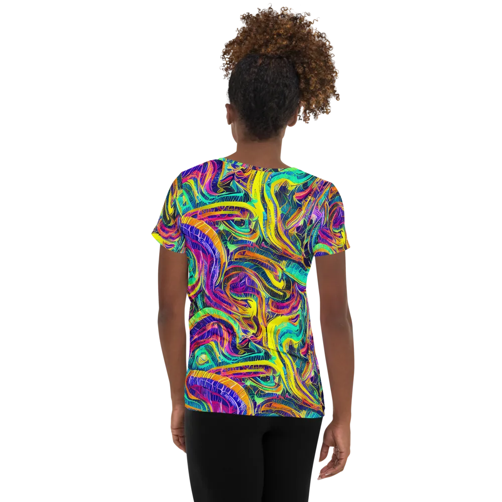 Fevered Spectrum on Women's Athletic T-Shirt — Back
