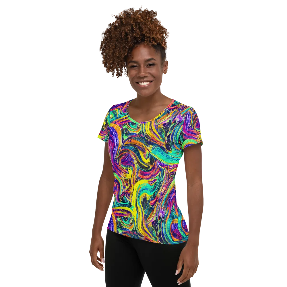 Fevered Spectrum on Women's Athletic T-Shirt — Left