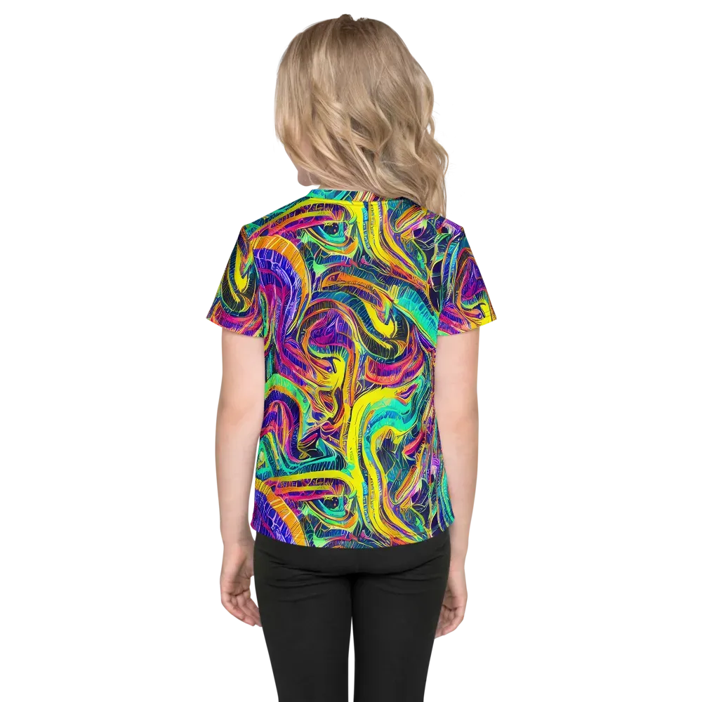 Fevered Spectrum on Kids Crew Neck T-Shirt — Back