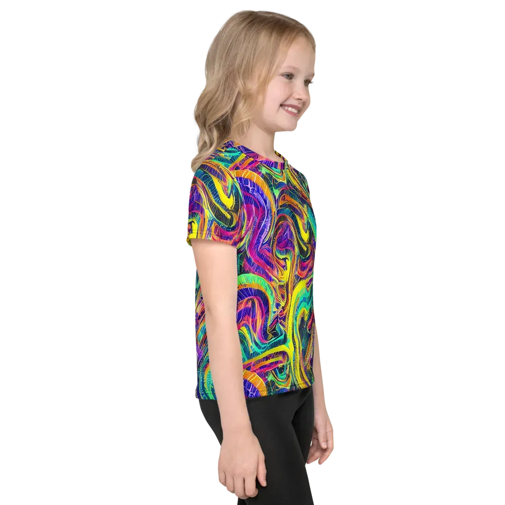 Fevered Spectrum on Kids Crew Neck T-Shirt — Right