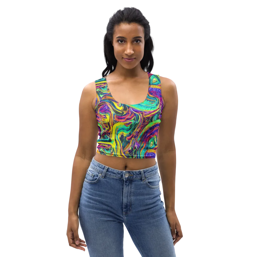 Fevered Spectrum on Crop Top — Front