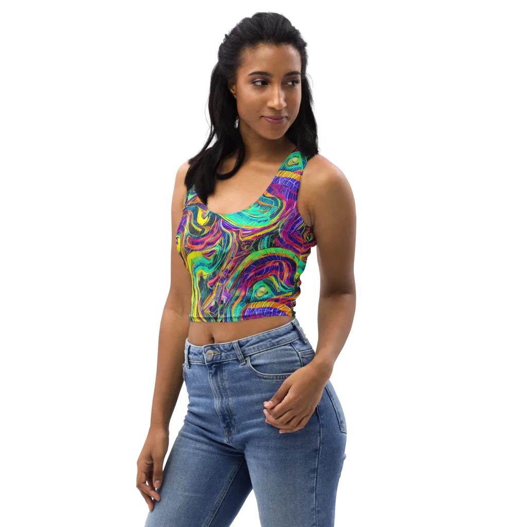 Fevered Spectrum on Crop Top — Left Front