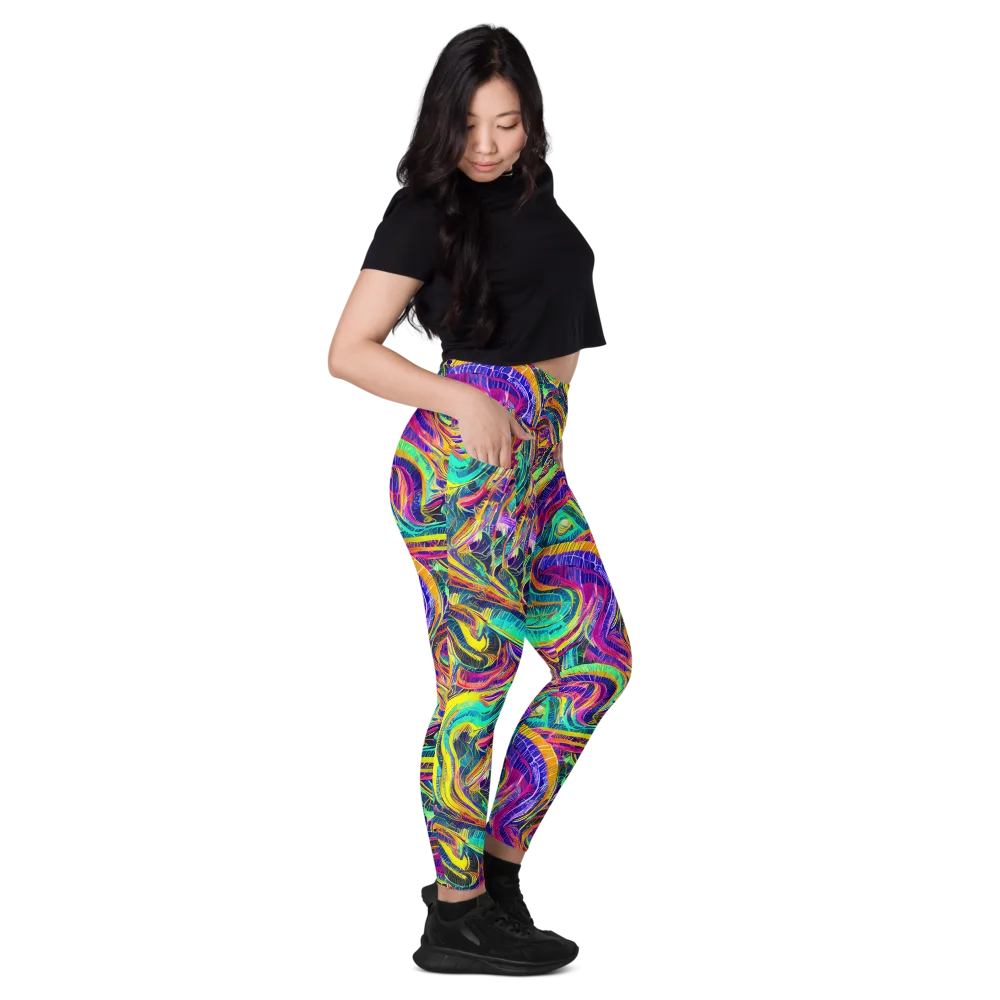 Fevered Spectrum on Leggings with Pockets — Right