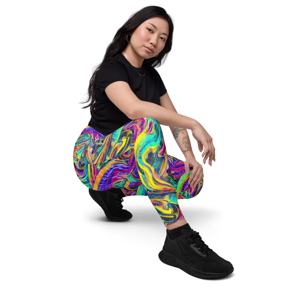 Fevered Spectrum on Leggings with Pockets — Right Front