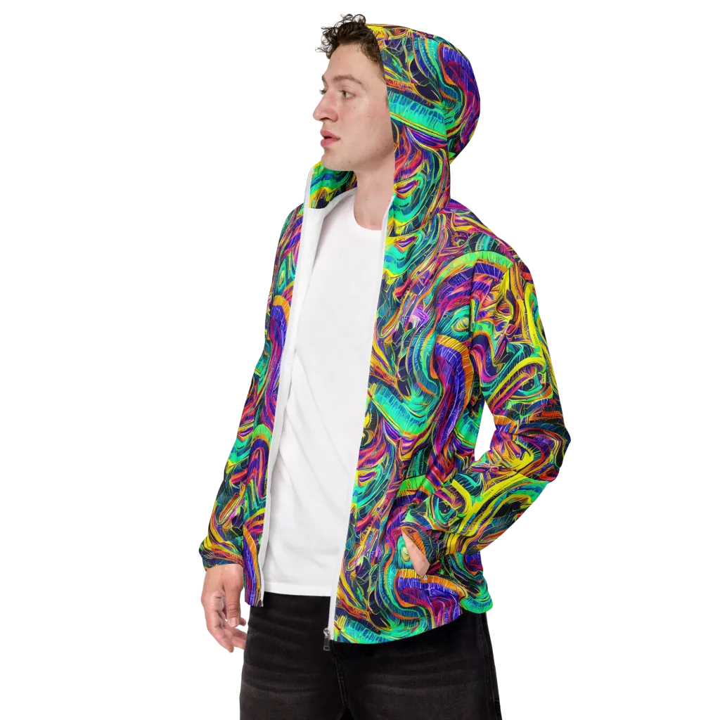 Fevered Spectrum on Men's Windbreaker — Left Front