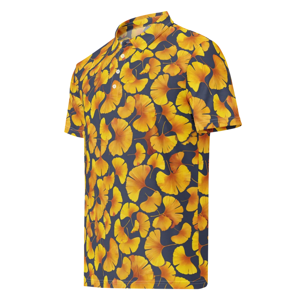Ginkgo Afterglow on Men's Slim Fit Polo Shirt — Left Front