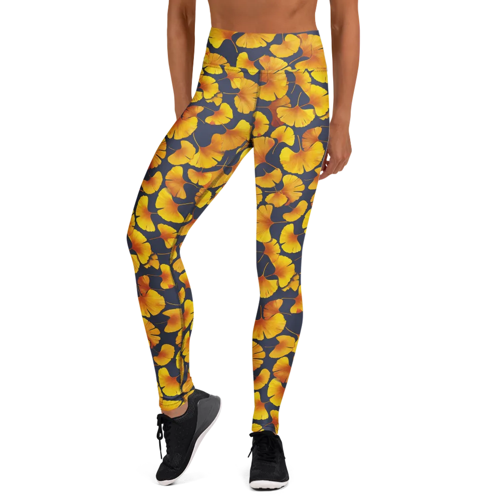Ginkgo Afterglow on Yoga Leggings — Front