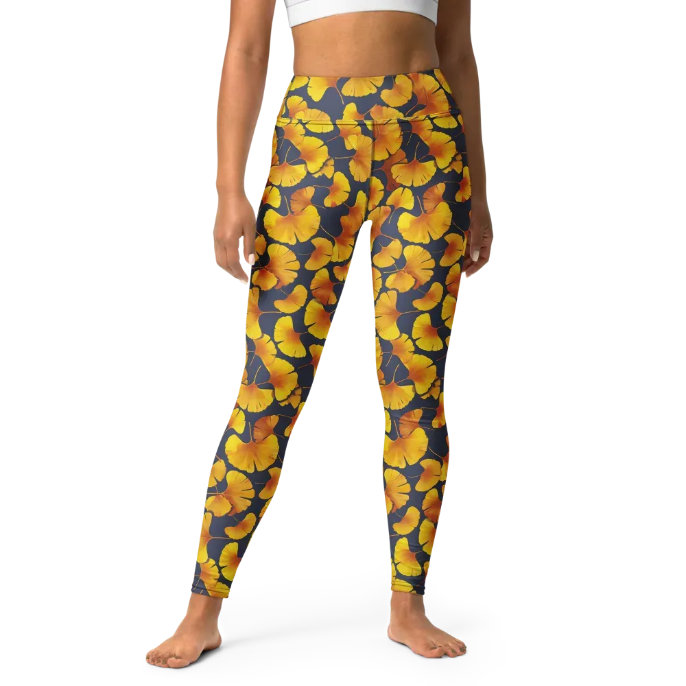 Ginkgo Afterglow on Yoga Leggings — Front