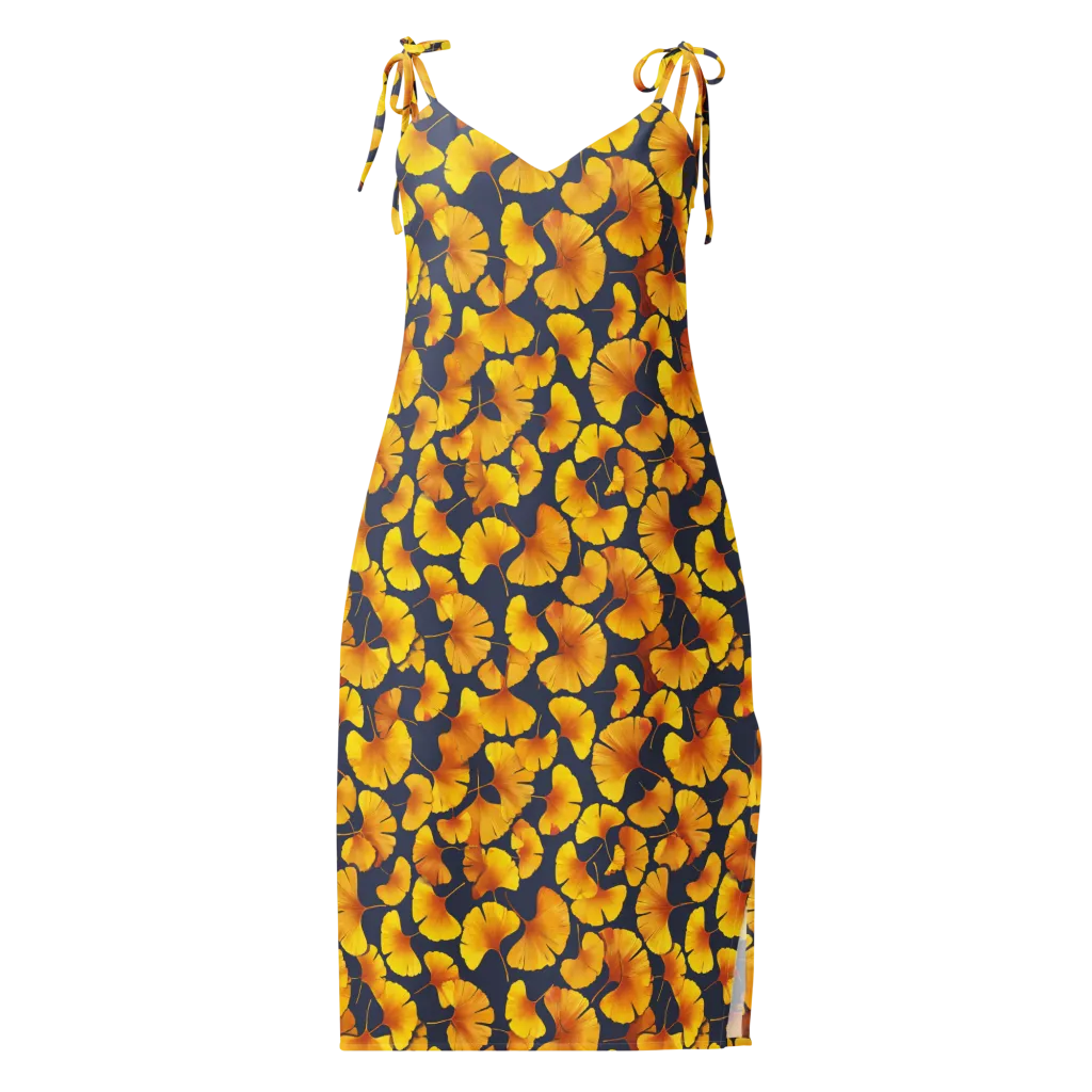 Ginkgo Afterglow on Slip Dress — Front