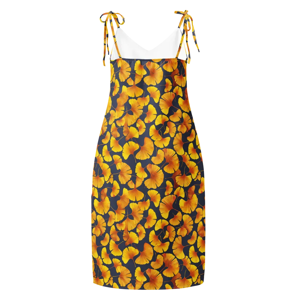 Ginkgo Afterglow on Slip Dress — Back