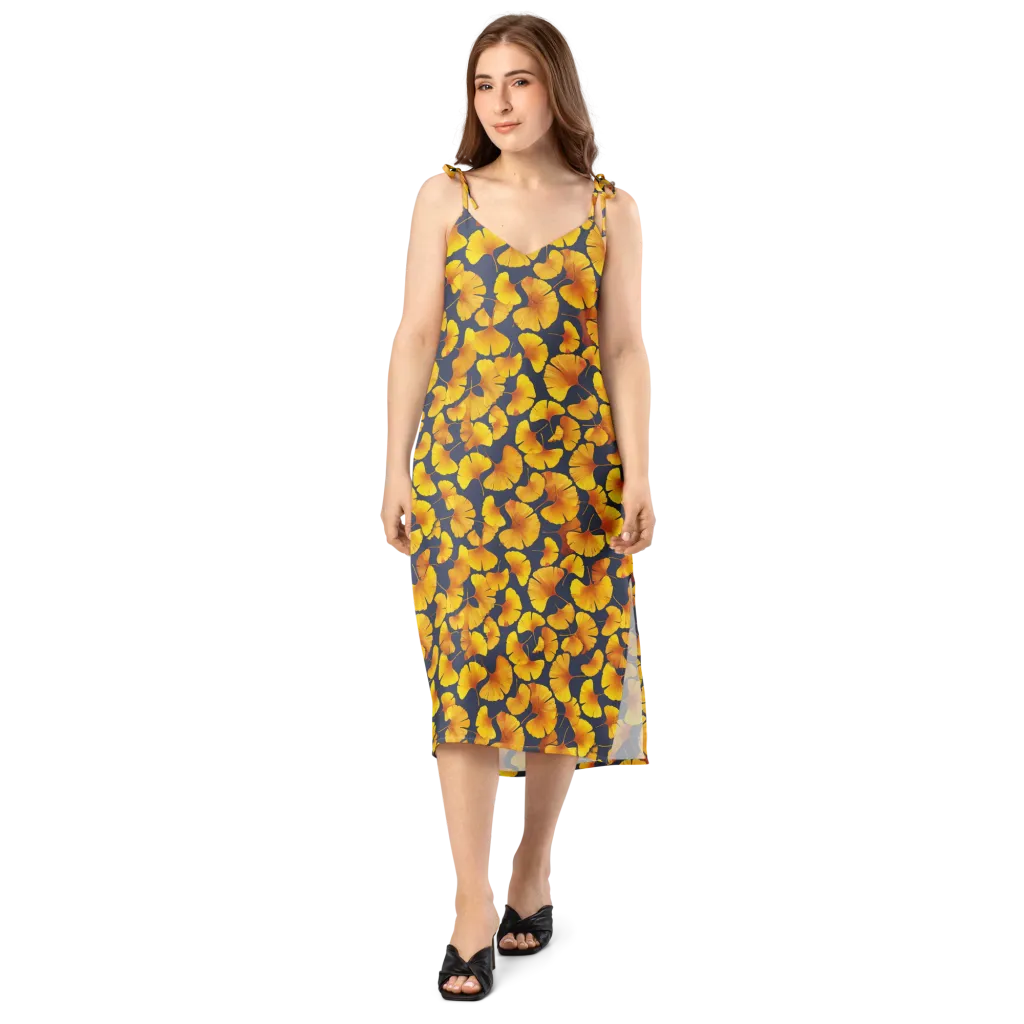 Ginkgo Afterglow on Slip Dress — Front
