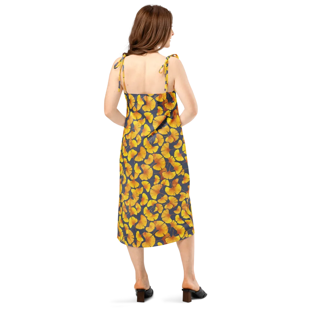 Ginkgo Afterglow on Slip Dress — Back