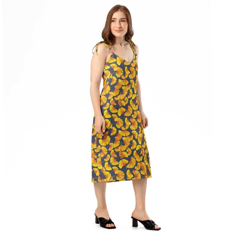 Ginkgo Afterglow on Slip Dress — Right Front